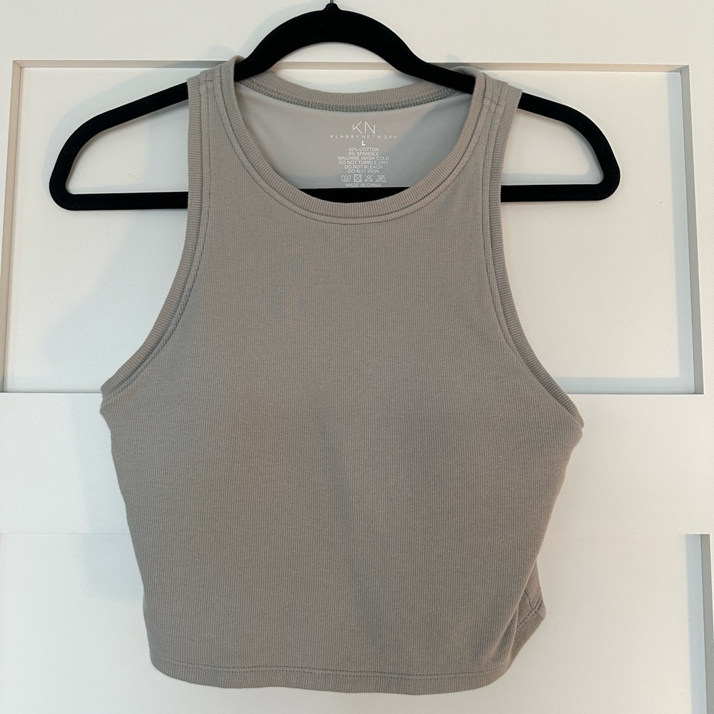 crop racerback tank with built in pads (brami style)